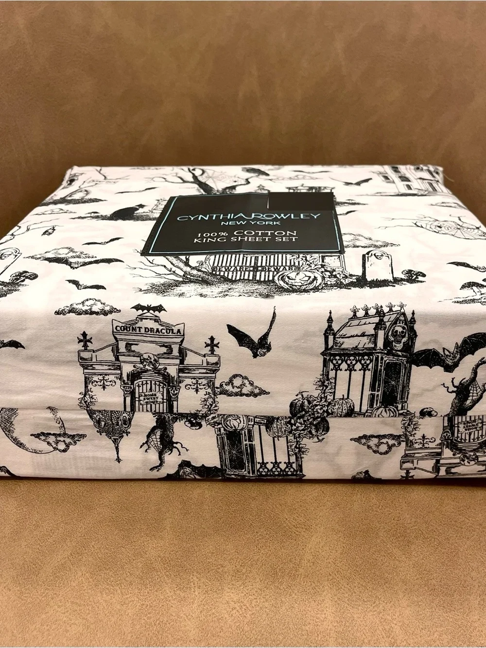 Cynthia Rowley Haunted Cemetery Halloween Cotton Sheet Set - King